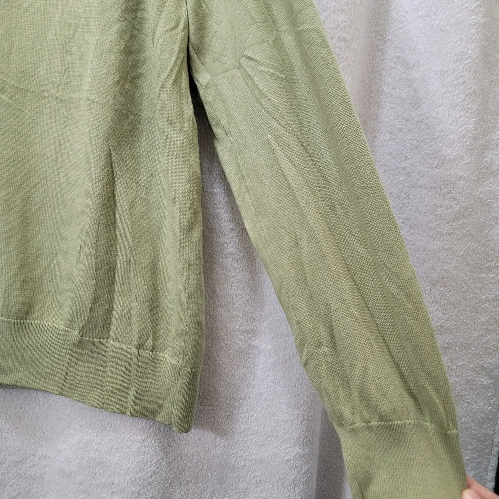 Banana‎ Republic Silk Cashmere V Neck Sweater Men's LG Olive Green Preppy Luxury